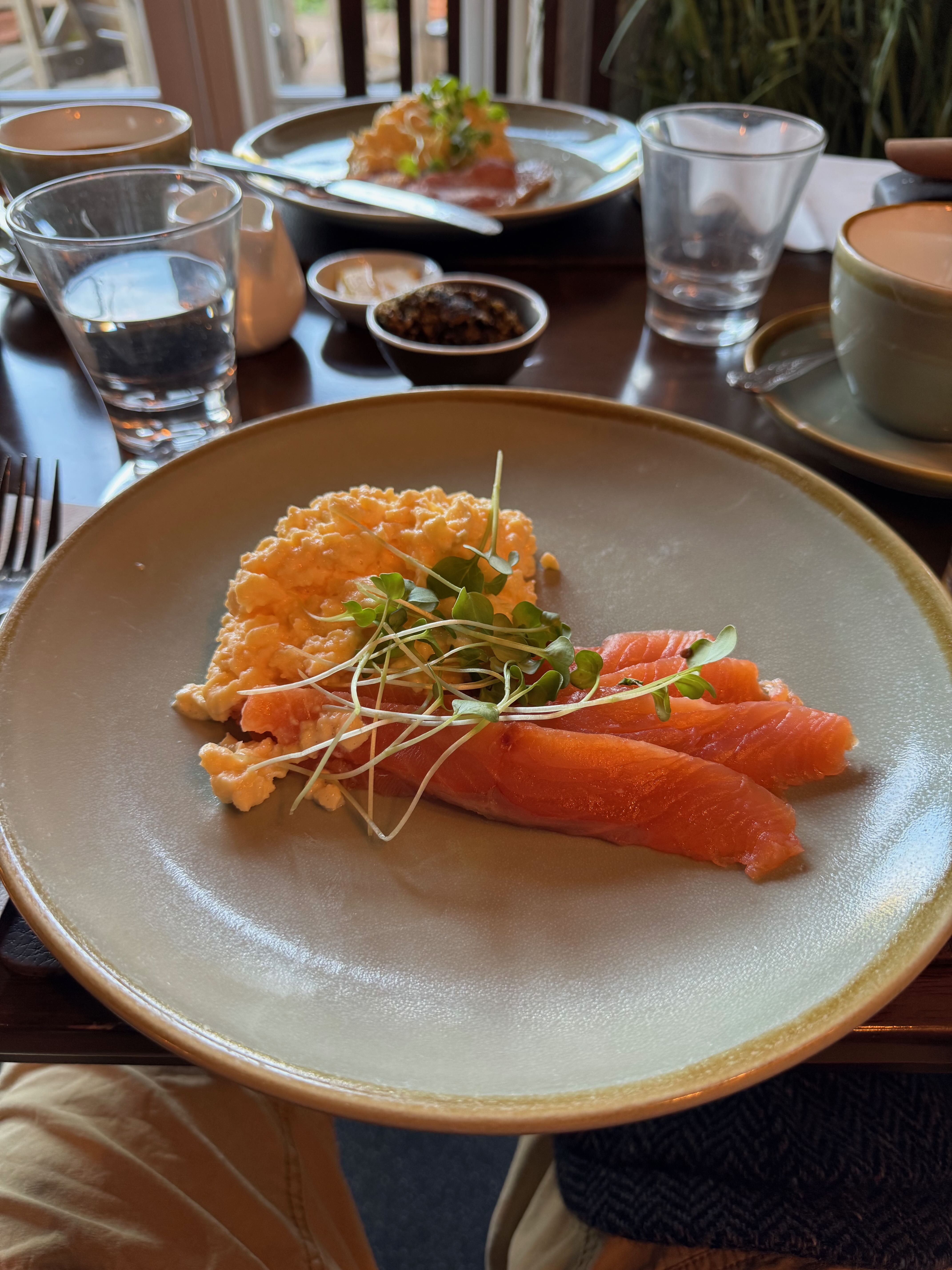 Scrambled eggs with smoked salmon