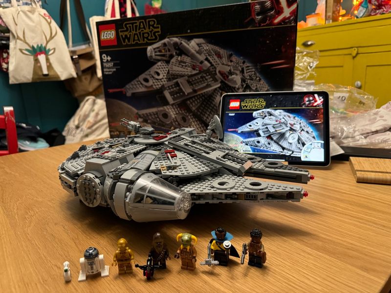 completed lego model of the millennium falcon